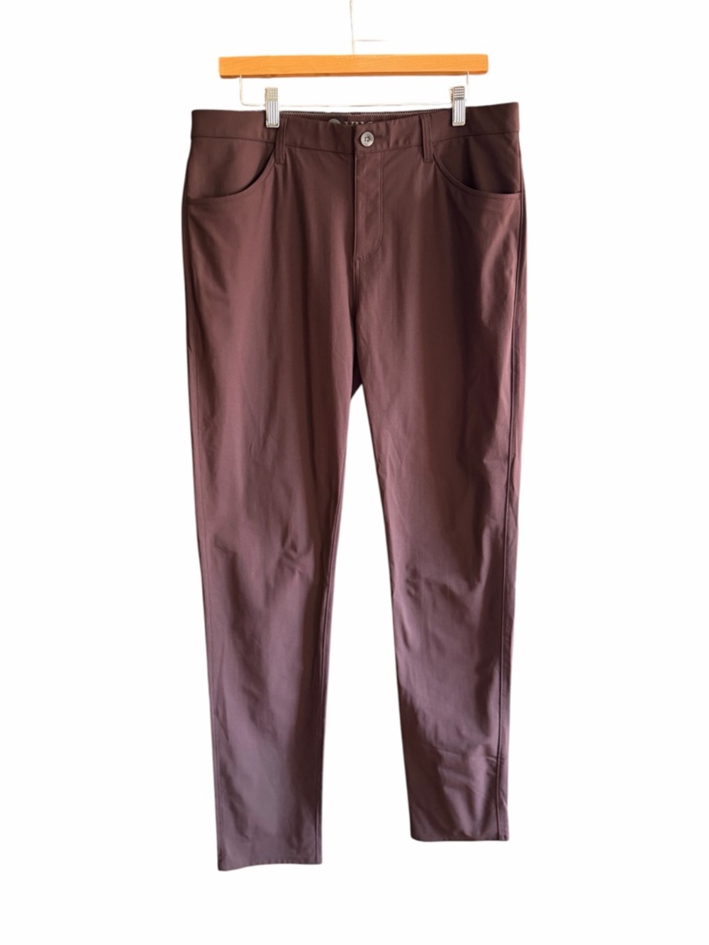 VUORI Men's Meta Athletic Slim Fit Pants Chestnut Eggplant 34 L LONG - Picture 3 of 15